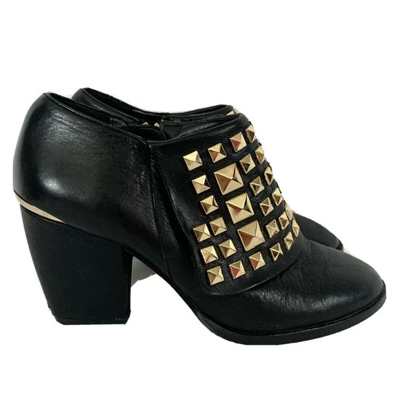 studded block heel booties